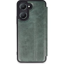 Hace Bazaar Vivo Y18 Kılıf Flip Cover - Koyu Yeşil