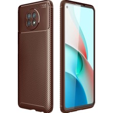 Hace Bazaar Xiaomi Redmi Note 9 5g Kılıf Auto Focus Karbon Kapak - Kahverengi