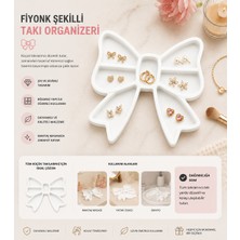 Studio Aslan Design Fiyonk Şeklinde Takı Organizeri | Küpe, Yüzük ve Kolye Düzenleyici | Dekoratif Takı Saklama Tepsisi | Pla Takılık