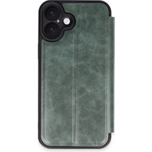 Hace Bazaar Apple Iphone 16 Kılıf Flip Cover - Koyu Yeşil