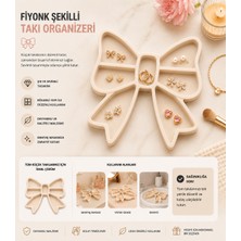 Studio Aslan Design Fiyonk Şeklinde Takı Organizeri | Küpe, Yüzük ve Kolye Düzenleyici | Dekoratif Takı Saklama Tepsisi | Pla Takılık