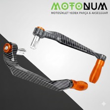 MOTONUM Cf Moto Nk 250 Manet Koruma Karbon Desenli-Turuncu DEKORLU-MKM23025