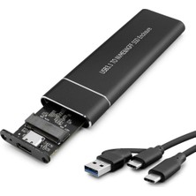 Skygo SSD Kutu Type-C 3.1 + Usb3.0 Nvme M2 Chıp JMS581D Siyah HDX1769