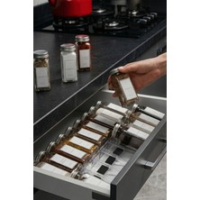 UltraMint 12'li Modüler Cam Baharatlık Seti, Standlı, 120 Ml, Şık ve Pratik Tasarım