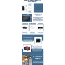 Ankaverse Midi Fırın Kare 38LT Ayarlanabilir Termostat = 50–320°C - Saatli = 0 - 90 Dk Zil 3 Kademe Hız Ayar Emaye Tepsi (5286)