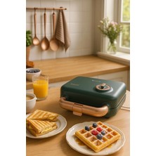 Premini Çıkarılabilir Yapışmaz Plakalı Tost ve Waffle Makinesi, 3 Plakalı