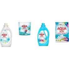 Aquabor Doğal Mineralli Sıvı Beyaz  + Tablet + Sıvı Renkliler + 4 kg Renkliler 4 Lü Set