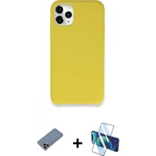 Pileli Store Pilelistore™ iPhone 11 Pro Max Kılıf Zirve Modern Özel Seri - Siyah 3D Antistatik Cam Ekran Koruyucu + Shine Kamera Lens Koruma Cam - Pe