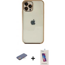 Pileli Store Pilelistore™ iPhone 12 Pro Max Kılıf Vadi Minimal - Siyah Joko 5d Cam + Renkli Kamera Lens Koruma Cam - Mı