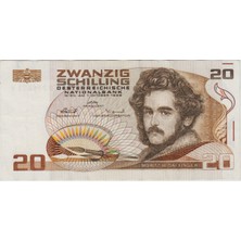 Banknoting Avusturya 20 Şilin 1986 Çilaltı(-)