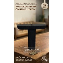 Legora Wood Design 1. Sınıf Gürgen Ağacı Siyah Mobilya Kanepe Koltuk Tv Ünitesi 15 cm Ahşap Destek Ayağı