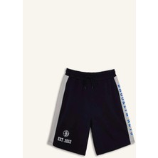 DeFacto %100 Pamuk NBA Brooklyn Nets Lisanslı Baggy Fit Lacivert Şort H3850AX26SM