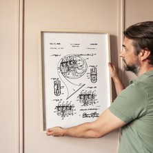 Pegziz Ingiliz Anahtarı Patent Çizimi Tablosu Duvar Dekor Tablo