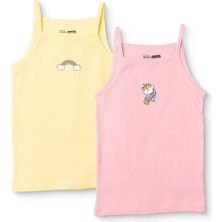 Hellobaby Kız Bebek 2li Atlet Çiçek Baskılı Bisiklet Yaka Atlet