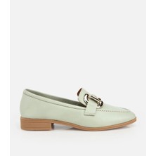 Hotiç 01AYH321830A800 KADIN Deri Açık Yeşil Toka Detaylı Klasik Loafer