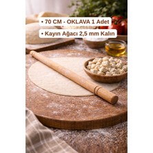 UltraMint 70 cm Ahşap Hamur Oklavası, Güçlü ve Dayanıklı, Pratik Kullanım