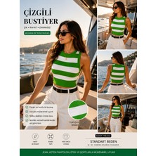 SiFu Tekstil “sıfu Kadın Çizgili Triko Bustiyer – Bisiklet Yaka, Esnek Örme Crop Atlet – Pembe, Siyah Beyaz, Açık Yeşil, Koyu Yeşil, Beyaz Siyah – Yazlık, Rahat Kalıp, Nefes Alan Kumaş”