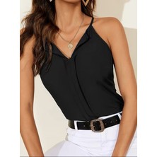 Alyn Wear Kadın Ip Askılı Önden Açılır Yaka Detaylı Sandy Bluz
