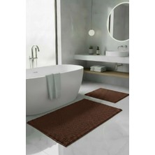 Pimula Home Makarna Banyo Paspası Kaymaz Tabanlı Yıkanabilir 2'li Set 60X100 & 40X60