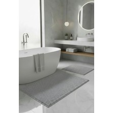 Pimula Home Makarna Banyo Paspası Kaymaz Tabanlı Yıkanabilir 2'li Set 60X100 & 40X60