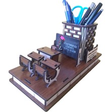 Plaket Home Kişiye Özel Sınıf Modelli Kalemlik 20 x 10 x 9,5 cm Öğretmenler Günü İçin