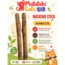 Matatabi Cats jumbo 2'li  Doğal; Kedi Çiğneme Çubuğu Eğlenceli Sakinleştirici Diş Fırçası