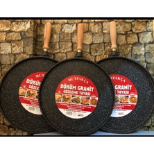 UltraMint Granit Döküm Gözleme Tavası 36CM, Tek Taraflı, Dayanıklı ve Şık Tasarım
