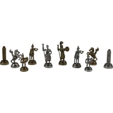 Gift Home 7 cm Yüksek Metal Roma Satranç Taşı Parlak 1 Kg Ağırlıkla Şık Dekorasyon ve Hediye