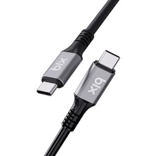 Bix BXCC242 USB4 Thunderbolt 3/4 Uyumlu USB-C IF Sertifikalı 240W 40Gbps 8K 60Hz UHD Hızlı Şarj, Data ve Görüntü Aktarım Kablosu 1 Metre