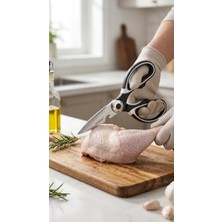 Güzel Hediyem KA051 21 cm Profesyonel Çok Amaçlı Mutfak Makası – Paslanmaz Çelik Tavuk Kesme, Şişe Açacağı ve Ceviz Kırıcılı Ağır Hizmet Tipi Kesici Mutfak Makası