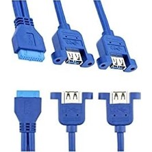 Güzel Hediyem Ars 19 Pin USB 3.0 Dişi To 2x USB 3.0 Dişi Panel Tipi Kablo