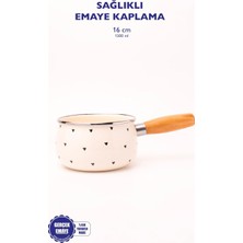 Güzel Hediyem Cupid Ahşap Saplı Kalp Desenli Sos Tavası 1,3 Litre