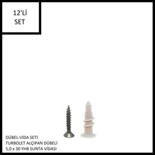 Turbolet Dübel Vida Seti 12 Adet, Turbulet Dübel 5,0x30 Vida,