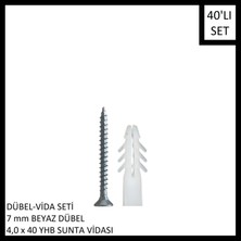 Dübel Vida Seti 40 Adet,  07 mm Dübel 4,0X40 Vida