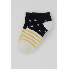 Defne Baby Erkek Çocuk Patik Çorap Yıldız Desenli 7-12 Yaş, Ekru