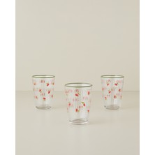 English Home Bright Petals Cam 3'lü Bardak 395 ml Renkli