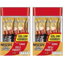 Güzel Hediyem Nescafe 3ü1 Arada Sütlü Köpüklü 20LI Cam Kavanoz 2li Paket