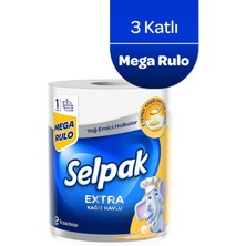 Selpak® Extra 1=3 Yağ Emici Mega Rulo Kağıt Havlu