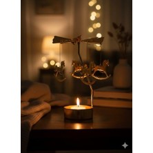 Güzel Hediyem Twirl Candle Dekoratif Dönen Mumluk, Metal,, 10 x 10 Cm, Atlı Karınca Temalı