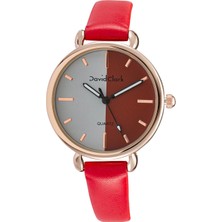David Clark DC50150M-03 Kadın Kol Saati Kırmızı Pilli Quartz Çelik Kasa Suya Dayanıklı 35 mm