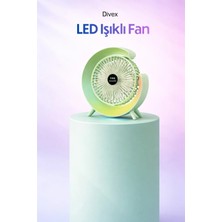 Divex Rgb LED Işıklı Masaüstü Fan - Sessiz USB Vantilatör Gece Lambası Özellikli Dekoratif Fan