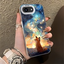 HONTINGA iPhone 17E ile Uyumlu Kılıf Silikon Kenar Sert Arka Kamera Koruyucu Basitlik Anti Düşme Kamera Korumalı Tilki Desen Couple Telefon Kılıfı Kadın ve Erkek Için Uygundur K1-1346