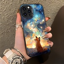 HONTINGA iPhone 14 Pro ile Uyumlu Kılıf Silikon Kenar Sert Arka Kamera Koruyucu Basitlik Anti Düşme Kamera Korumalı Tilki Desen Couple Telefon Kılıfı Kadın ve Erkek Için Uygundur K1-1346