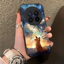 HONTINGA Vivo X200 Pro ile Uyumlu Kılıf Silikon Kenar Sert Arka Kamera Koruyucu Basitlik Anti Düşme Kamera Korumalı Tilki Desen Couple Telefon Kılıfı Kadın ve Erkek Için Uygundur K1-1346