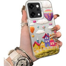 HONTINGA Oppo Reno 14 Pro 5g ile Uyumlu Kılıf Silikon Kenar Sert Arka Kamera Koruyucu Basitlik Anti Düşme Kamera Korumalı Balon Desen Couple Telefon Kılıfı Kadın ve Erkek Için Uygundur K1-1347