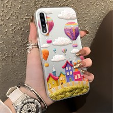 HONTINGA Samsung Galaxy A50 ile Uyumlu Kılıf Silikon Kenar Sert Arka Kamera Koruyucu Basitlik Anti Düşme Kamera Korumalı Balon Desen Couple Telefon Kılıfı Kadın ve Erkek Için Uygundur K1-1347