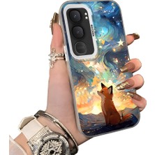 HONTINGA Vivo Y31 5g ile Uyumlu Kılıf Silikon Kenar Sert Arka Kamera Koruyucu Basitlik Anti Düşme Kamera Korumalı Tilki Desen Couple Telefon Kılıfı Kadın ve Erkek Için Uygundur K1-1346