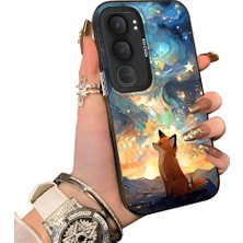 HONTINGA Vivo Y31 5g ile Uyumlu Kılıf Silikon Kenar Sert Arka Kamera Koruyucu Basitlik Anti Düşme Kamera Korumalı Tilki Desen Couple Telefon Kılıfı Kadın ve Erkek Için Uygundur K1-1346