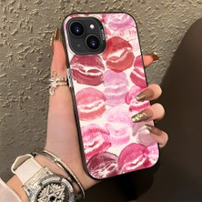 HONTINGA iPhone 13 Mini ile Uyumlu Kılıf Silikon Kenar Sert Arka Kamera Koruyucu Basitlik Anti Düşme Kamera Korumalı Öpücük Desen Couple Telefon Kılıfı Kadın ve Erkek Için Uygundur K1-1348