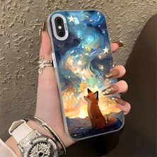 HONTINGA iPhone Xs Max ile Uyumlu Kılıf Silikon Kenar Sert Arka Kamera Koruyucu Basitlik Anti Düşme Kamera Korumalı Tilki Desen Couple Telefon Kılıfı Kadın ve Erkek Için Uygundur K1-1346
